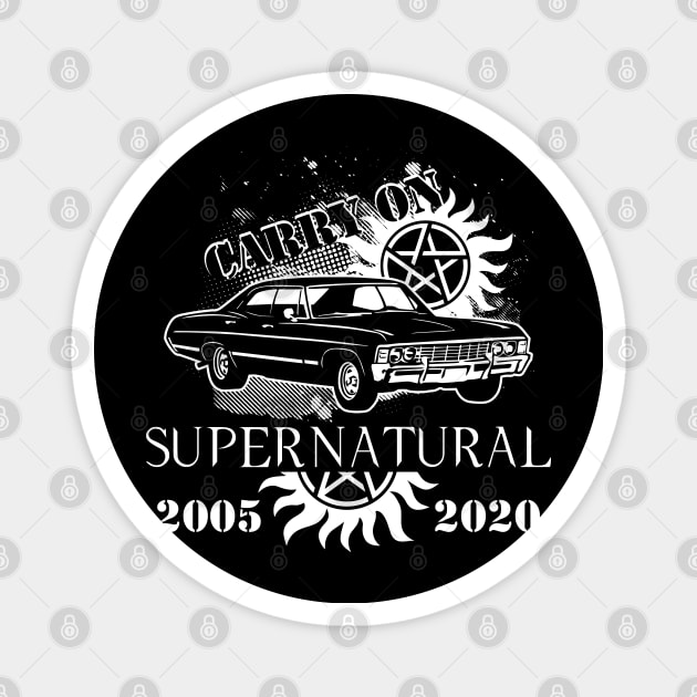 Supernatural Carry On 2005-2020 T-Shirt Magnet by SevenTwentyThree